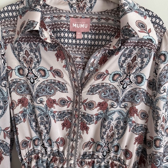Show Me Your Mumu Dress Carrie Collared Cool Paisley Print Size M - Picture 8 of 16